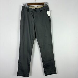 Dockers Mens Pants 28x30 Gray Signature Khaki Slim Fit Lux Cotton Stretch NWT